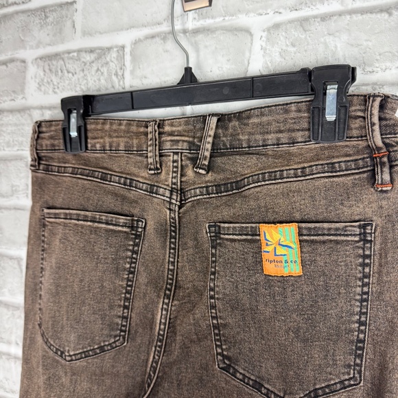 Ripton & Co Rustic Brown Denim Stretch High Rise Relaxed Fit Womens 29 x 28 - Picture 4 of 12